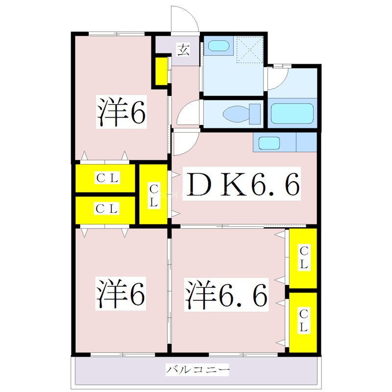 鹿児島市常盤のマンションの間取り