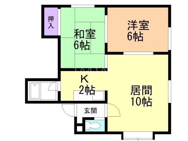 札幌市白石区北郷四条のアパートの間取り