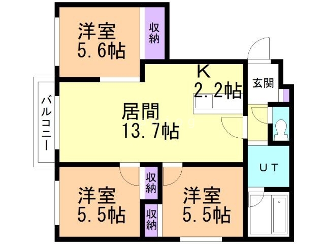 札幌市西区山の手七条のマンションの間取り