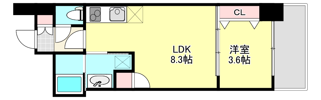 S-RESIDENCE新白島駅前の間取り