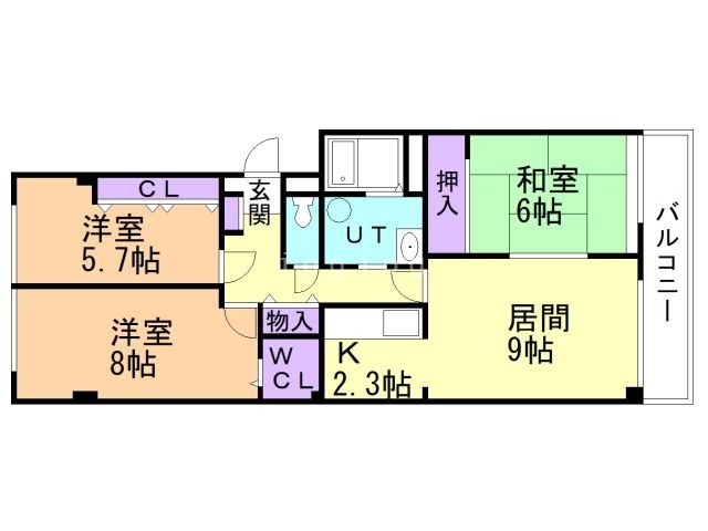 南３２条グランドハイツの間取り