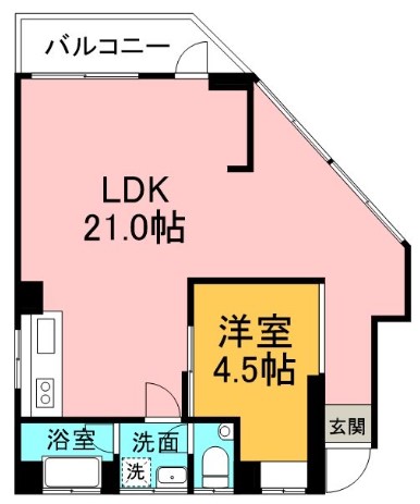 鹿児島市新屋敷町のマンションの間取り