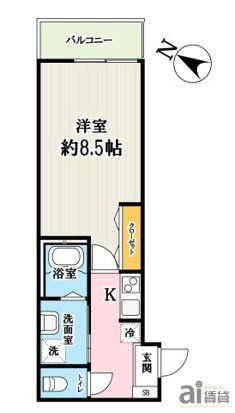 川越市大字砂新田のアパートの間取り