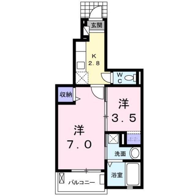 菊池郡菊陽町大字津久礼のアパートの間取り