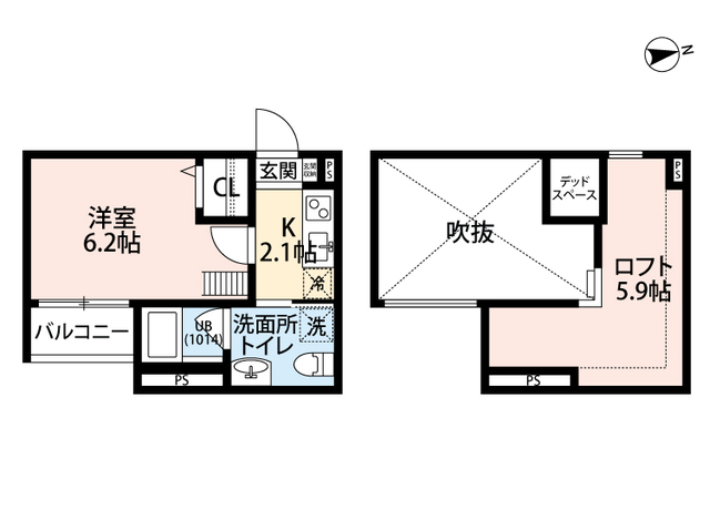 大阪市住之江区御崎のアパートの間取り