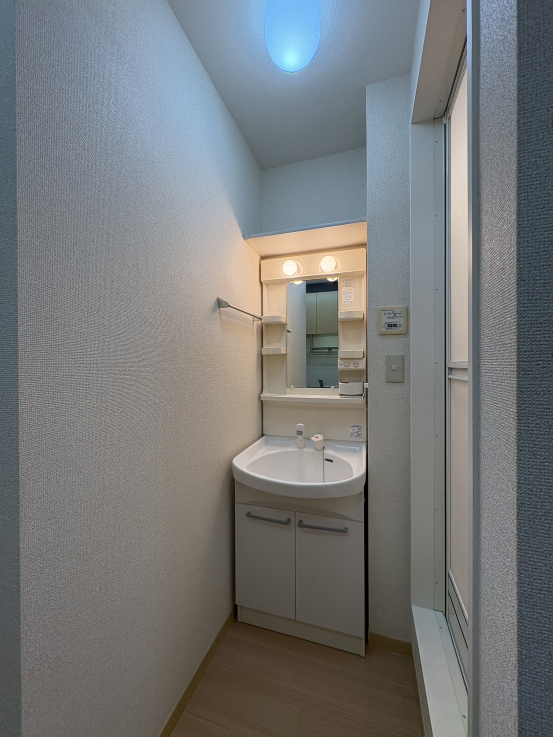 洗面設備　身支度に便利なシャワー付き洗面化粧台