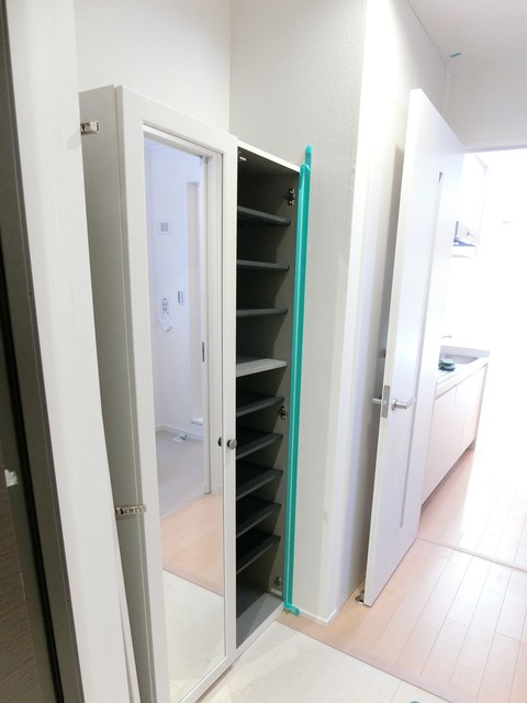 玄関　★ミラー付きシューズＢＯＸ★