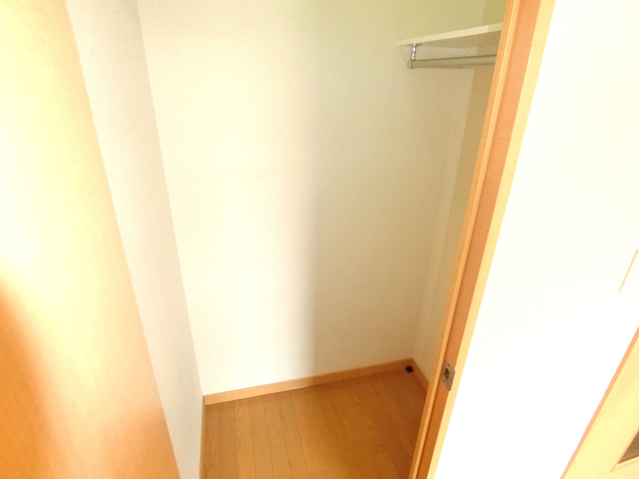 収納　奥行がありハンガーパイプ付のクローゼットです☆