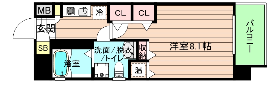 ＪＲ大阪環状線 大阪城公園駅 徒歩6分 15階建 築19年の間取り写真