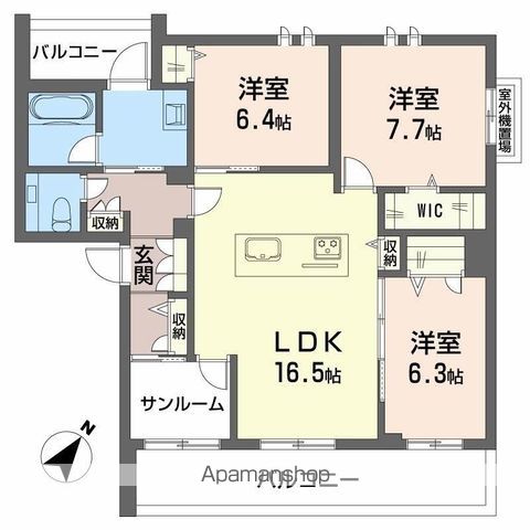 ＪＲ中央本線 勝川駅 徒歩4分 3階建 築2年の間取り写真
