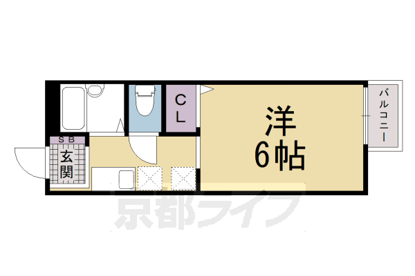 京阪本線 龍谷大前深草駅 徒歩9分 2階建 築30年の間取り写真