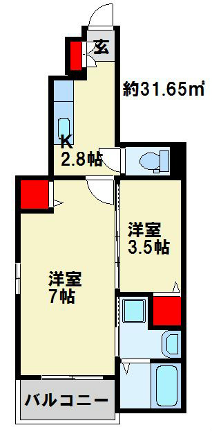 ＪＲ筑豊本線 東水巻駅 徒歩12分 3階建 築15年の間取り写真