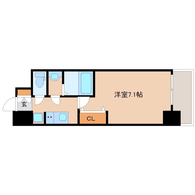 阪神本線 尼崎駅 徒歩9分 15階建 築5年の間取り写真
