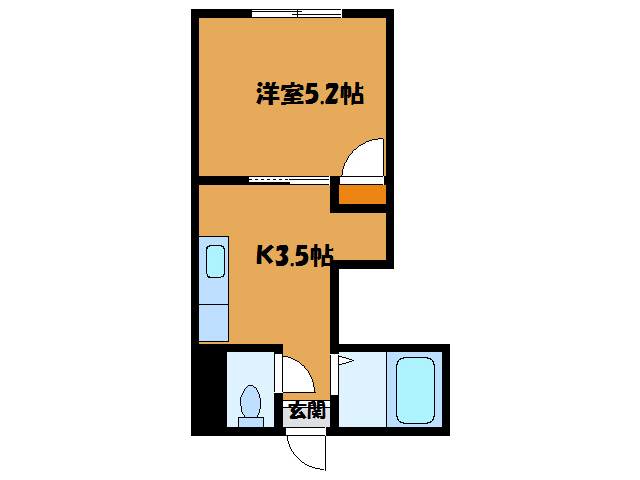 函館市深堀町のアパートの間取り