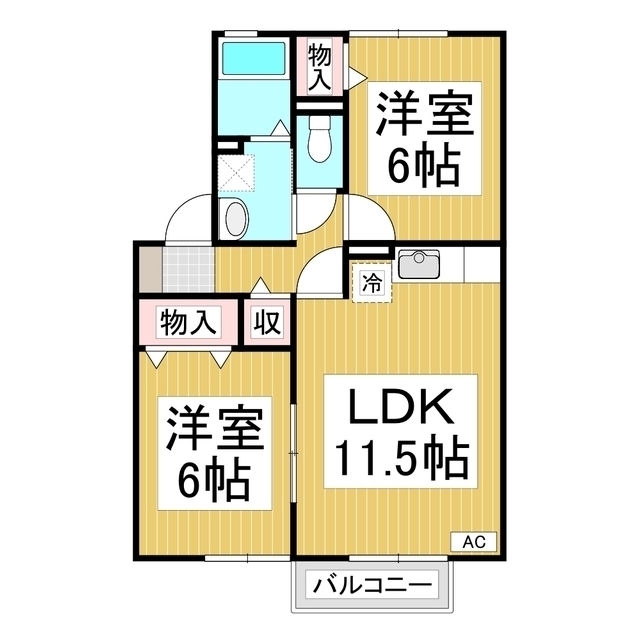 セジュール上徳間　Ａ棟の間取り