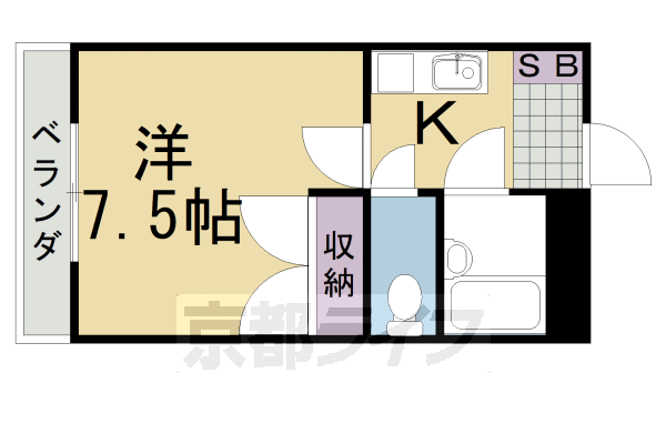 京都市西京区大枝塚原町のマンションの間取り