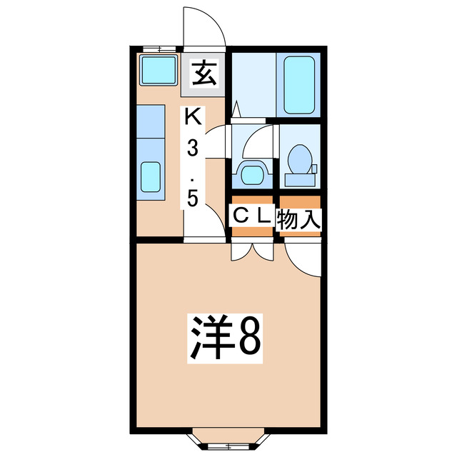 郡山市開成のアパートの間取り