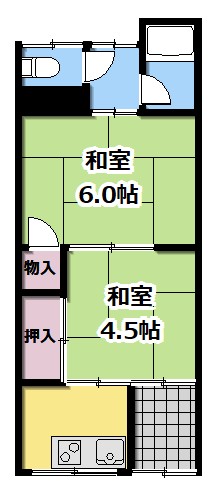 四條畷市江瀬美町のアパートの間取り