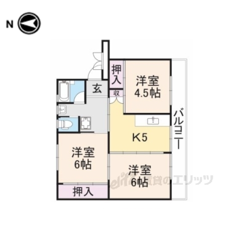 長浜市南小足町のマンションの間取り