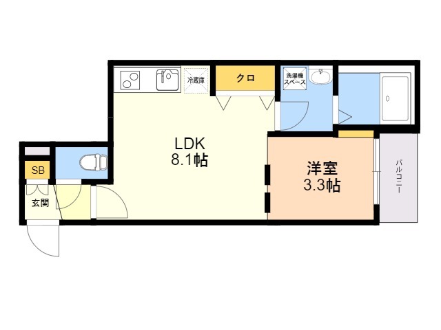 ｑｕａｄｏｒ唐人町2の間取り