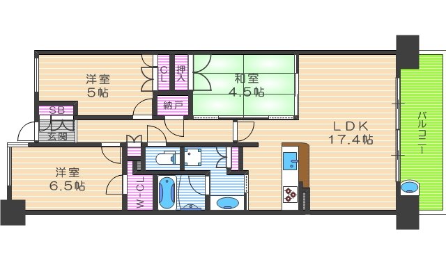 リバーガーデン福島木漏れ日の丘の間取り