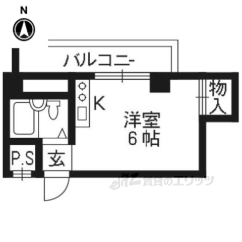 京都市左京区岩倉中大鷺町のマンションの間取り