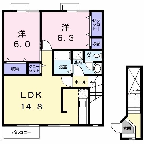 エバーグリーン　Ｃの間取り