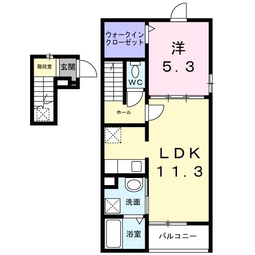 名古屋市北区西味鋺のアパートの間取り