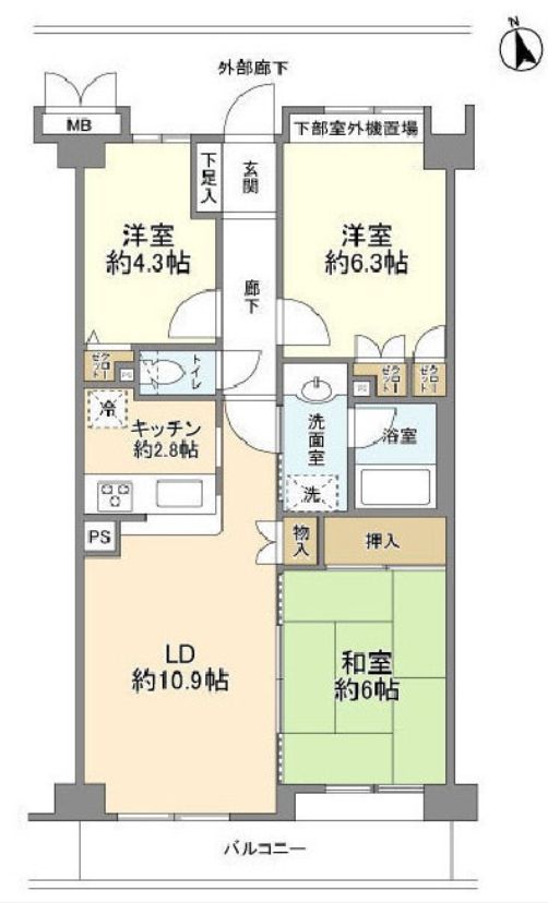 【目黒区目黒本町のマンションの間取り】