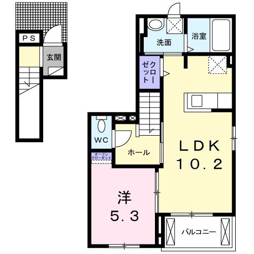 愛知県名古屋市守山区天子田２（アパート）の賃貸物件の間取り