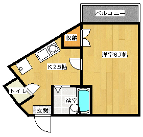 安芸郡府中町城ケ丘のマンションの間取り