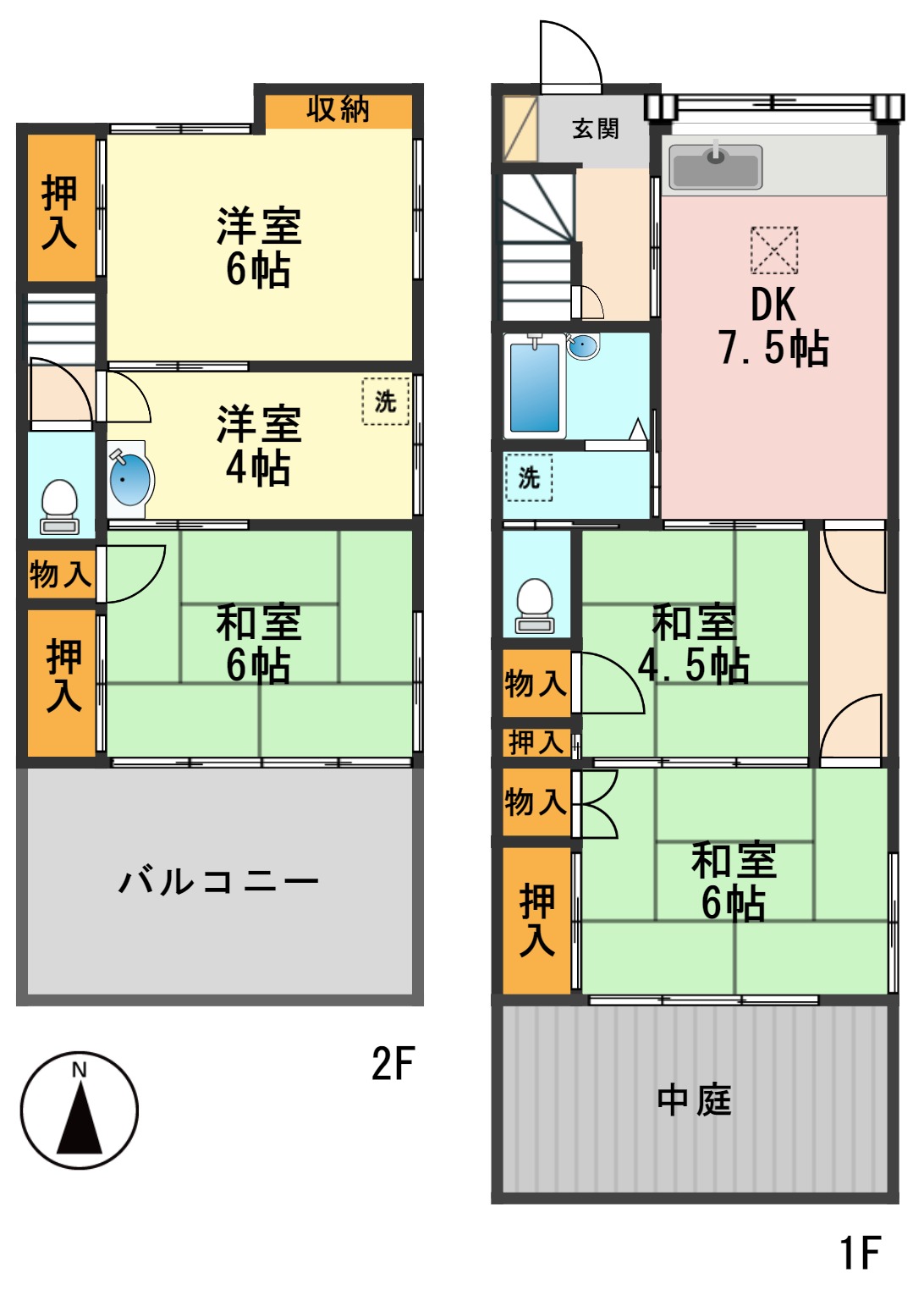 東京都葛飾区西新小岩４（一戸建）の賃貸物件の間取り