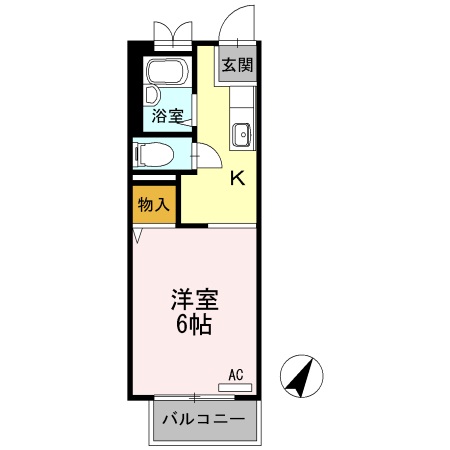 尾道市高須町のアパートの間取り