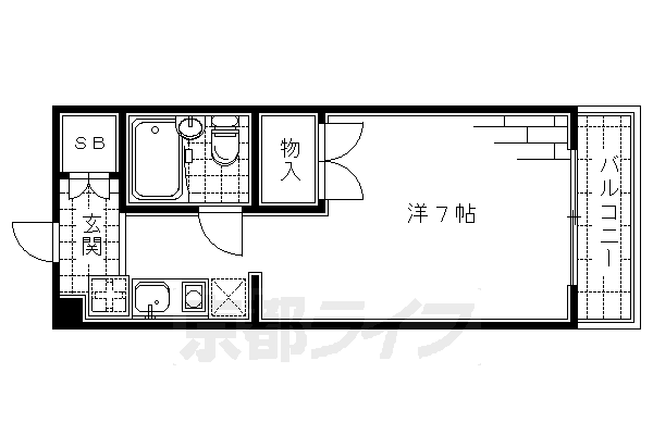 京都市伏見区竹田向代町のマンションの間取り