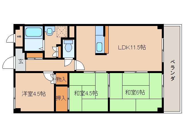 近鉄エルコート新大宮の間取り