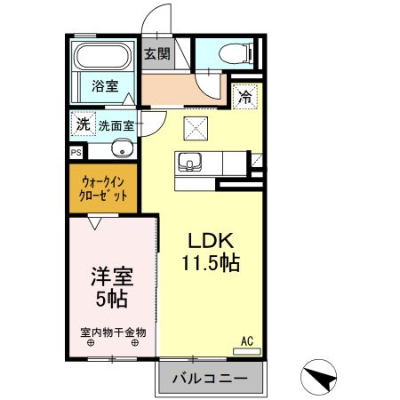 静岡市葵区川合のアパートの間取り