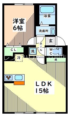 日野市旭が丘のアパートの間取り