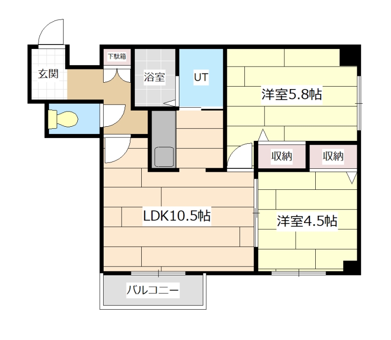 岩見沢市一条西のマンションの間取り