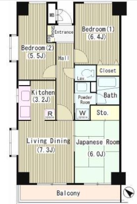 【大田区田園調布本町のマンションの間取り】