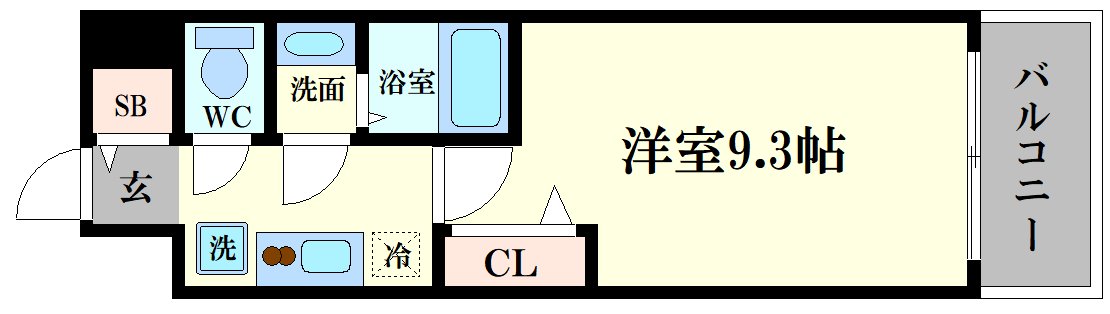 大阪市浪速区塩草のマンションの間取り