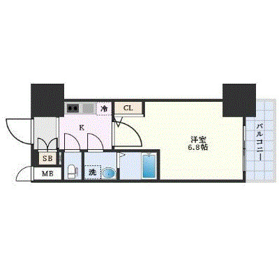 エスリード大阪上本町ブランシュの間取り