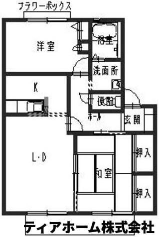 香芝市鎌田のアパートの間取り