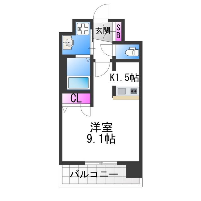 ライジングコートベイシティ西九条ノースの間取り