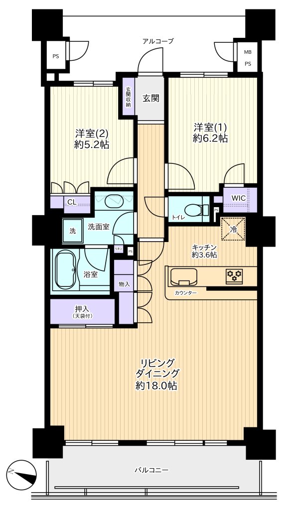 ライオンズステージ府中シティタワーの間取り