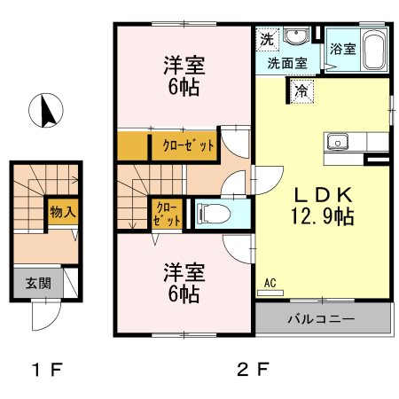 【厚木市棚沢のアパートの間取り】