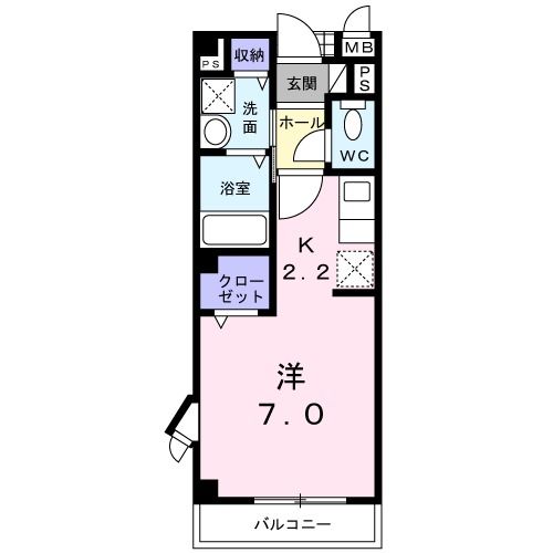 磐田市富士見町のアパートの間取り