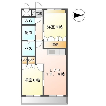 久留米市北野町高良のアパートの間取り