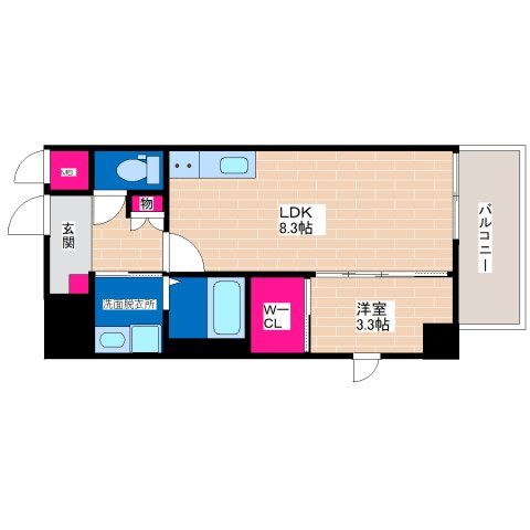 大阪市平野区瓜破のマンションの間取り