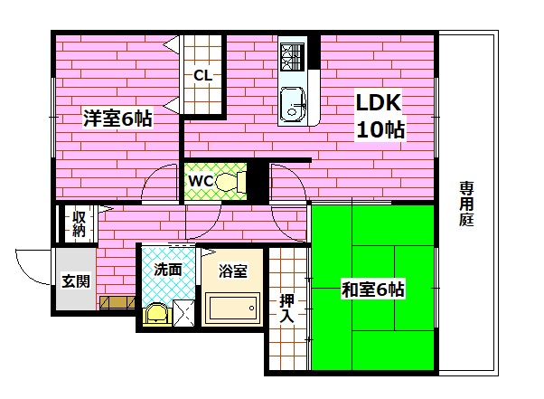 安芸郡府中町鶴江のアパートの間取り