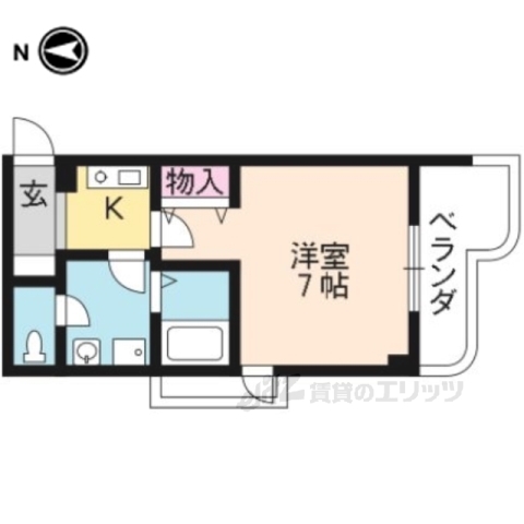 京都市伏見区竹田段川原町のマンションの間取り